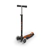 Самокат MICRO серії Maxi Deluxe LED - Чорно-помаранчевий (до 50 kg, 3-х колісний, світло) (MMD143) купити в магазині “Пустун” Фото 1
