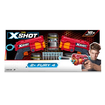 Швидкострільний бластер X-Shot Red EXCEL FURY 4 2 PK (36329R) купить в магазине “Пустун”