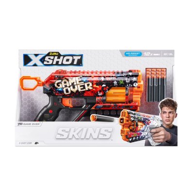 Быстрострельный бластер X-SHOT Skins Griefer Game Over (12 патронов)  (36561D) купить в магазине “Пустун”