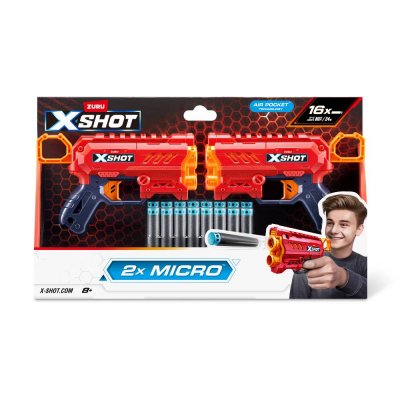 Набор скорострельных бластеров X-Shot Excel Double Micro 2.0 (16 патронов) (36727R) купить в магазине “Пустун”