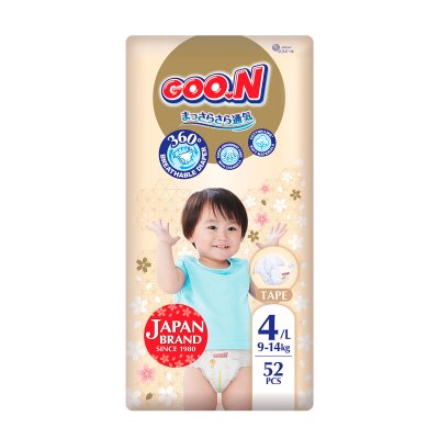 Підгузки для дітей Goo.N Premium Soft (розмір 4(L), 9-14 кг, 52 шт.) (F1010101-155) купить в магазине “Пустун”