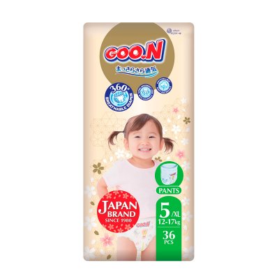 Трусики-підгузки Goo.N Premium Soft (розмір 5(XL), 12-17 кг, 36 шт) (F1010101-158) купить в магазине “Пустун”