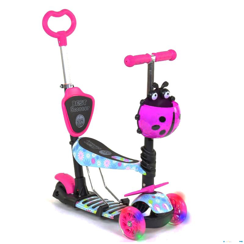 Самокат з ручкою "Best Scooter" (рожево-Блакитний) 11210 купити в магазині “Пустун”