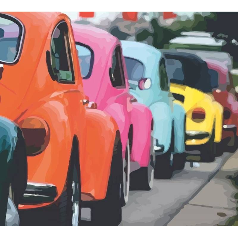 Картина по номерам "Яркие ретро автомобили" ★☆☆ N00013237 купить в магазине “Пустун”